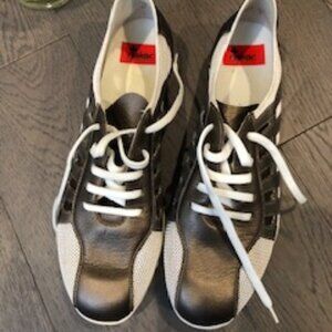 Rieker Anti-Stress Lace-Up Street Shoes Metallic Bronze + Cream Sz 40 NWOT